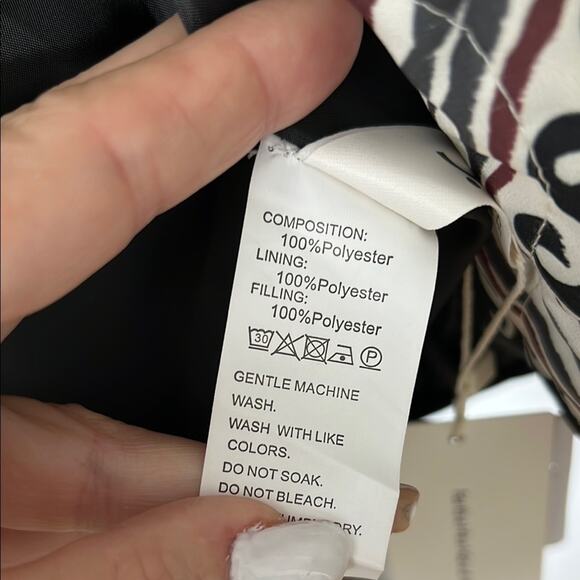 NWT EARLY FALL PUFFER JACKET by COMMENSE Stylish Black Brown Patterned S - Picture 7 of 10